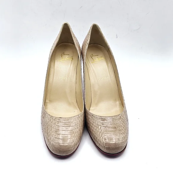 Christian Louboutin Beige Snakeskin Heels